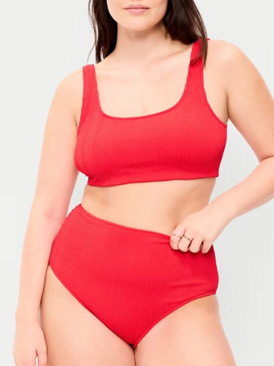 Old Navy Other - Old Navy Swim Bikini - Scoop Neck Top & High Waisted Bottoms - Coral Tropics NWT